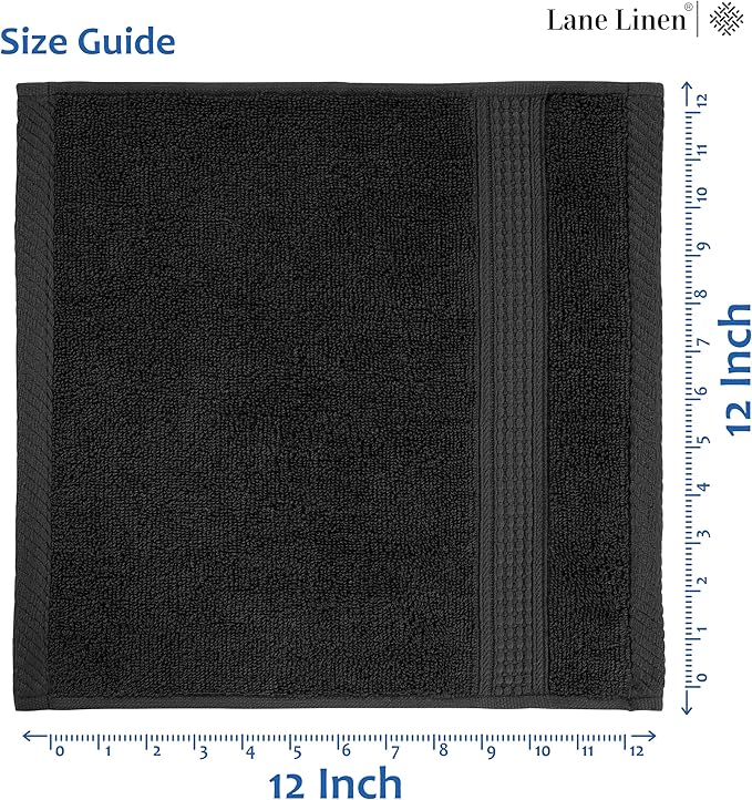 LANE LINEN Washcloths 12 Pack