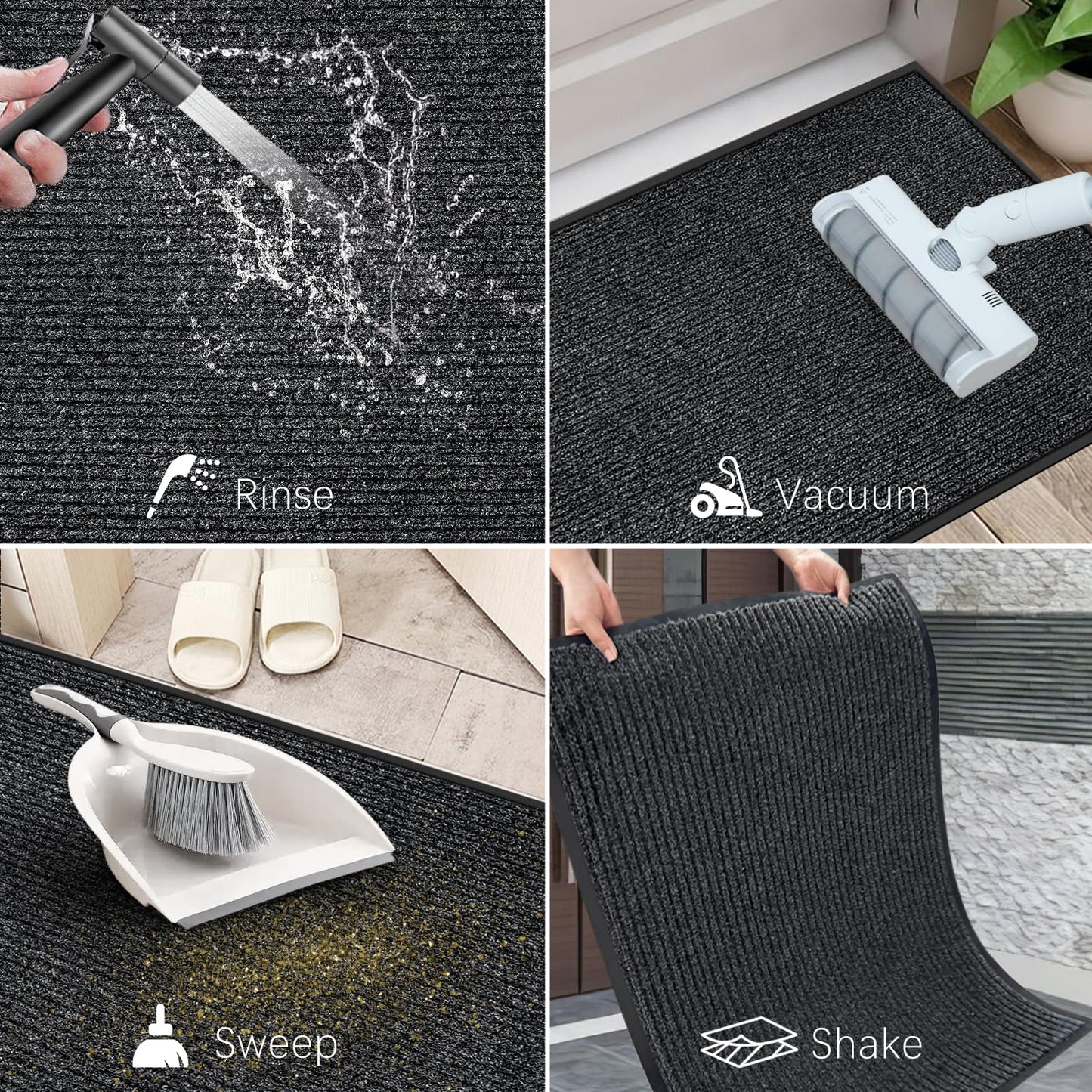 Azadx 4'x6' Front Door Mat Heavy Duty Indoor Outdoor Door Mat Non-Slip Backing Doormat for Entryway Stain and Fade Resistant Commercial Floor Mats Entry Mat Low Profile Welcome Door Mats