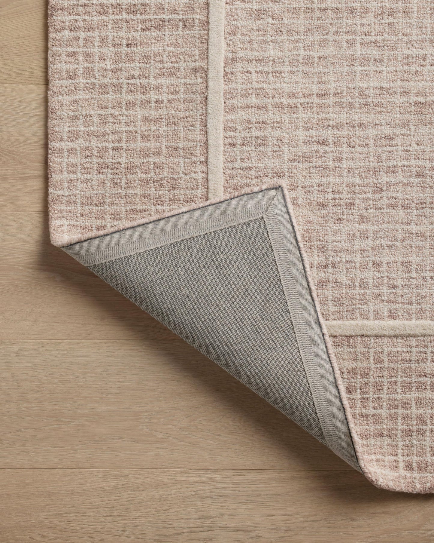 Loloi Chris Loves Julia Briggs Collection, Blush & Ivory, 9'-3" x 13' Area Rug – Minimal Gritted Design Area Rugs for Living Room Bedroom Entryway & Hallway No Shed High Traffic Home Decor Rug