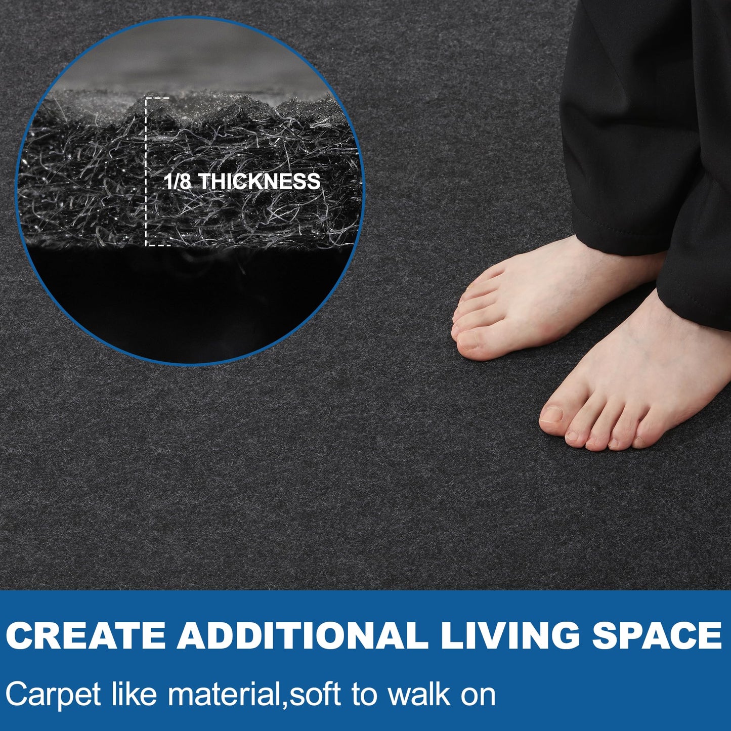 Garage Floor Mats for Under Car 7'5"x 8'5" - Premium Felt + Waterproof Backing Oil Absorbent Non-Slip Reusable Pad for Golf Cart Workshop Small Vehicle Parking Protects Surfaces Transforms Garage