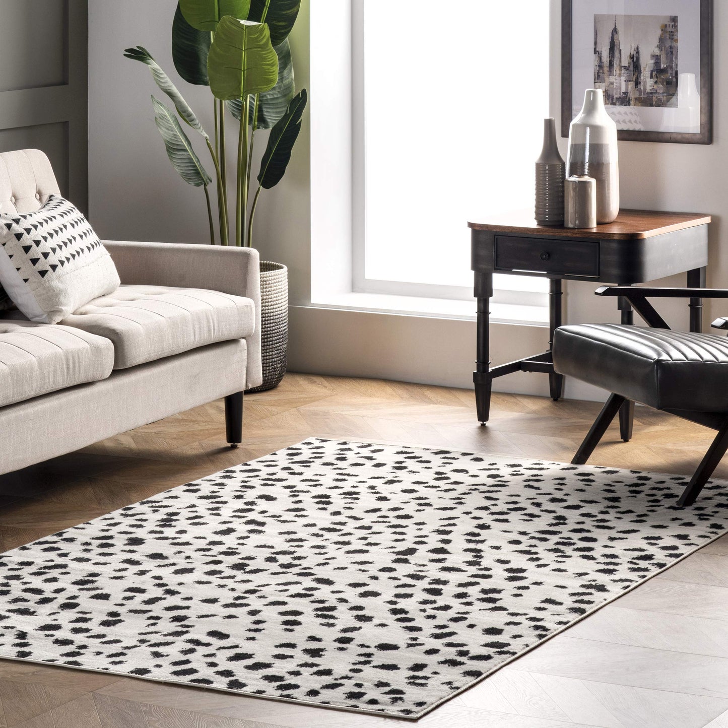 Nuloom Brooks Beige/Ivory, 4' x 6', Leopard Print, Soft and Cozy, High Traffic, Stain Resistant, Easy Clean, Durable Area Rug for Bedroom, Living Room, Dining Space, Den, Foyer, Entryway