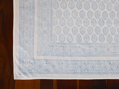 ATOSII Cotton Tablecloth Amalfi Blue 72" X 120" Inches Rectangle