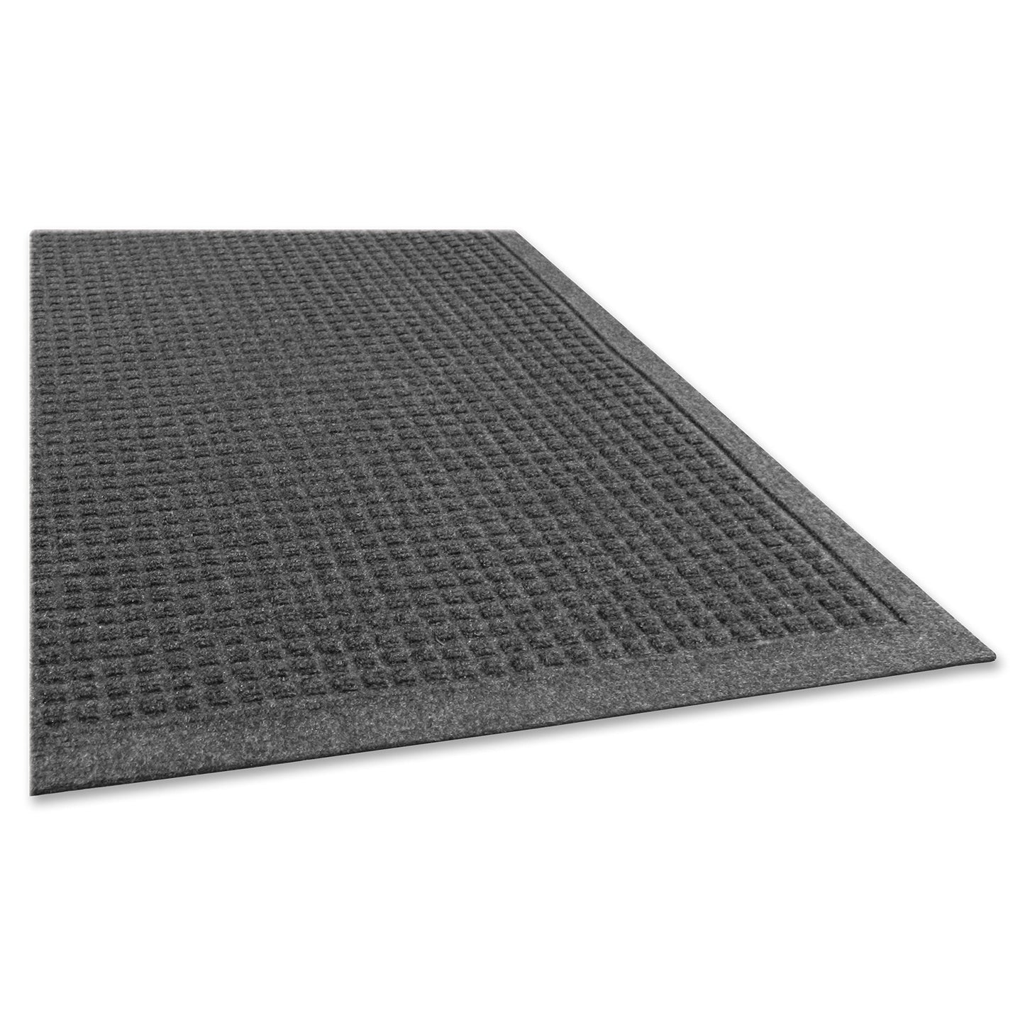 Guardian Floor Protection EG030504 EcoGuard Indoor Wiper Floor Mat, Recycled Plastic and Rubber, 3' Length, 5' Width, Charcoal