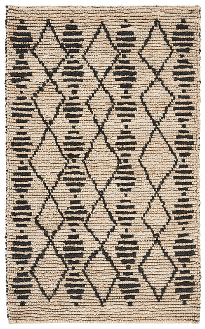 SAFAVIEH Bohemian Collection 3' x 5' Beige / Black BOH703Z Handmade Moroccan Tribal Jute Area Rug