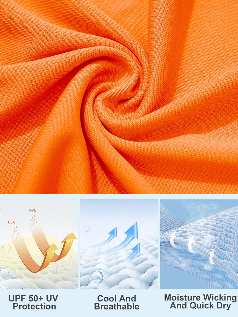 Rash Guard Shirts for Women Long Sleeve Athletic Summer Shirts for Women UPF 50+ Sun Protection Shirts Running Tee Shirts Women Orange