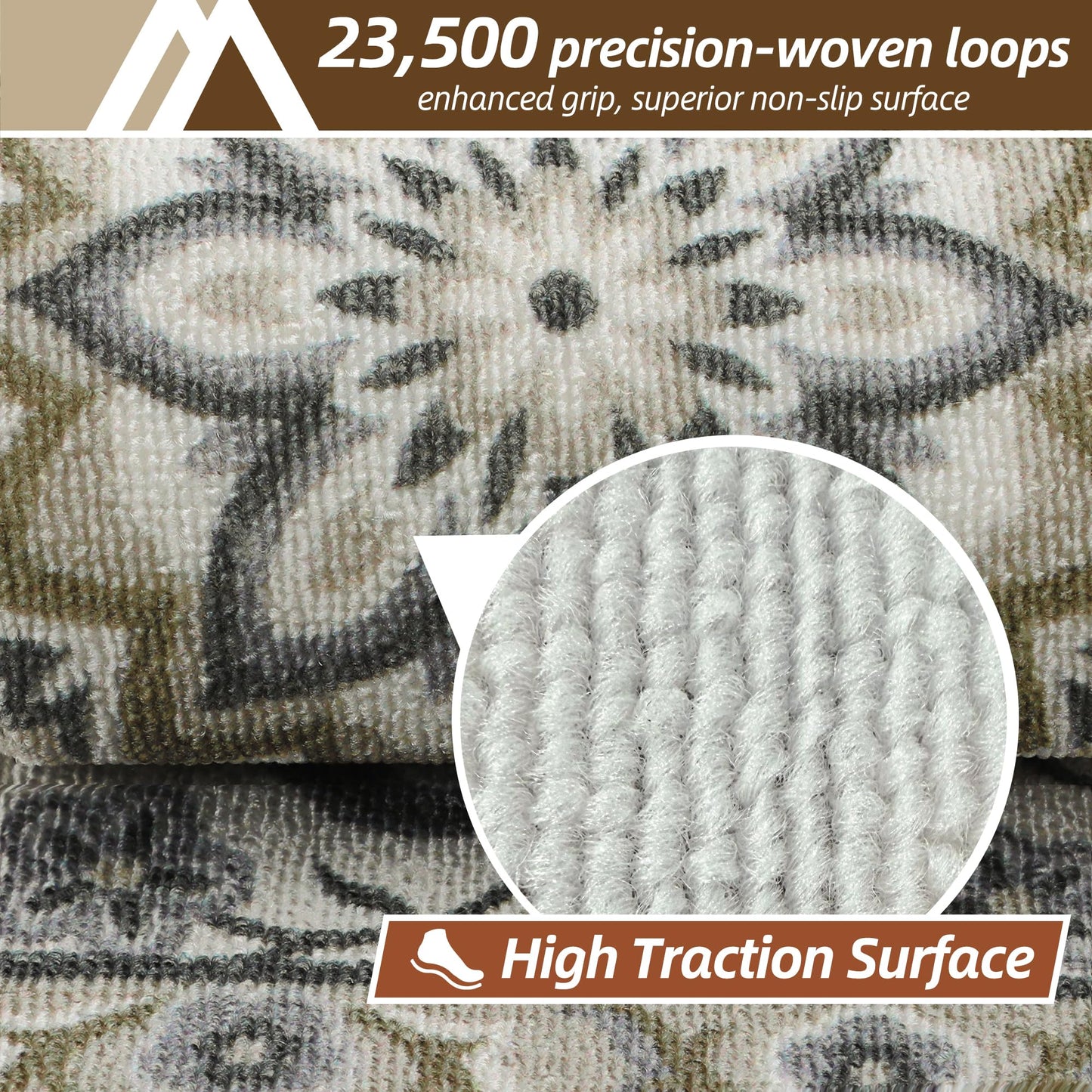 COSY HOMEER Stair Treads for Wooden Steps Washable Non Slip Stair Treads 8" X 30" Soft Stair Carpet Treads Reusable Indoor Stair Runner Rug for Kids, Elders and Pets 15pcs
