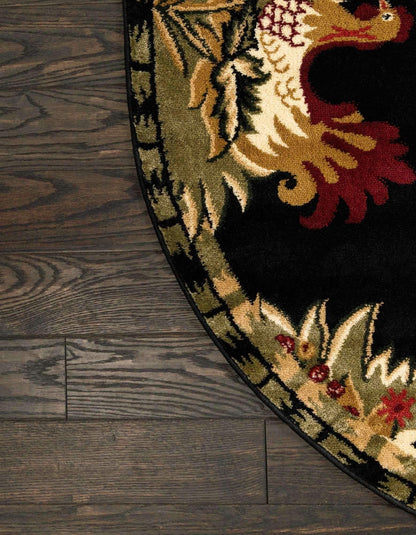 Unique Loom Barnyard Collection Area Rug - Farm (3' 3" x 5' 3" Oval, Black/ Cream)