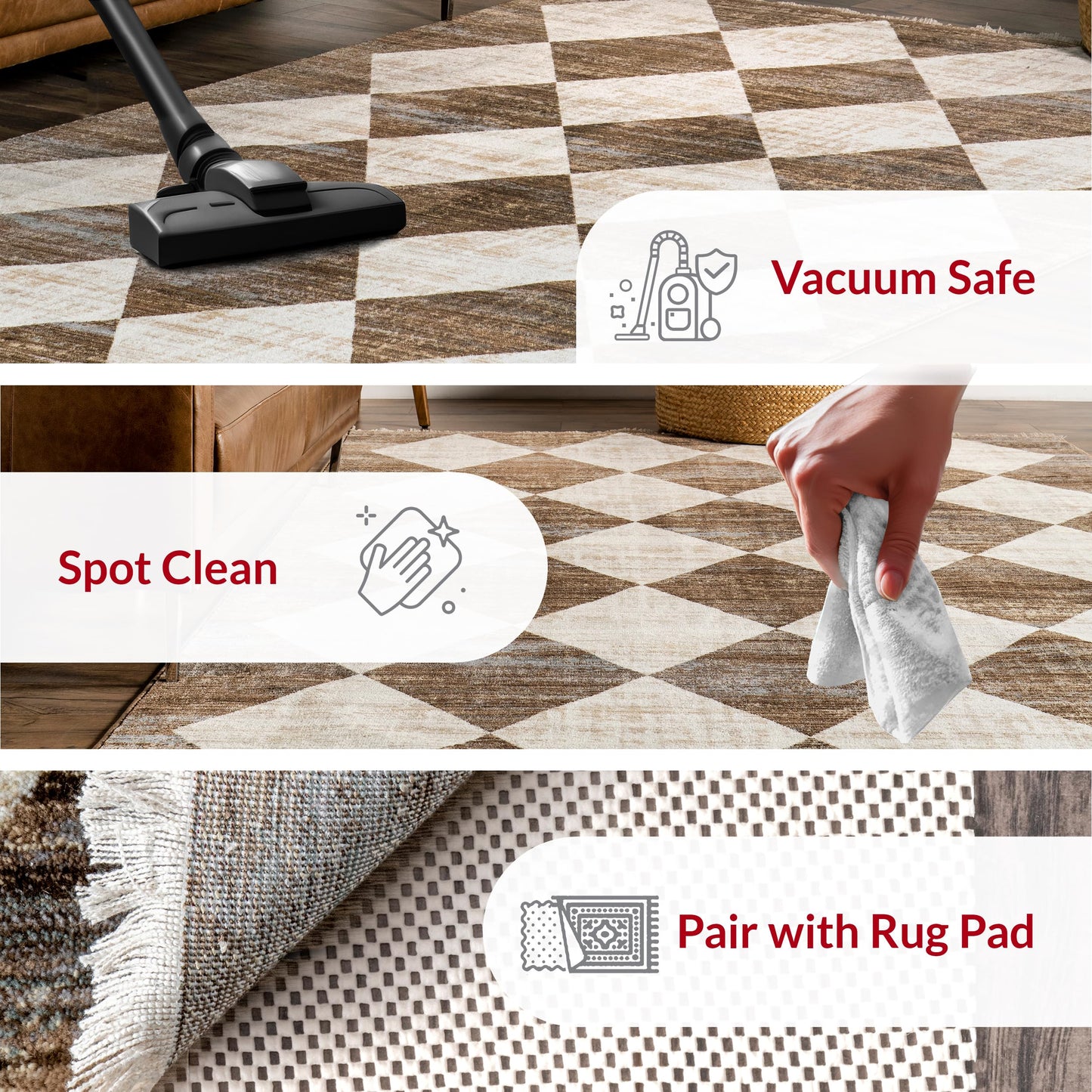Nuloom Fringed Performance Meline Beige/Blue/Ivory, 2'8" x 8', Checkered, Soft and Cozy, High Traffic, Stain Resistant, Easy Clean, Durable Runner for Bedroom, Living Room, Dining, Den, Foyer