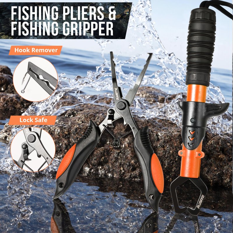 PLUSINNO Fishing Backpack, Fishing Bag, Waterproof Sling Tackle Bag For Fishing Gear With Rod Holder, Fish Gifts for Men