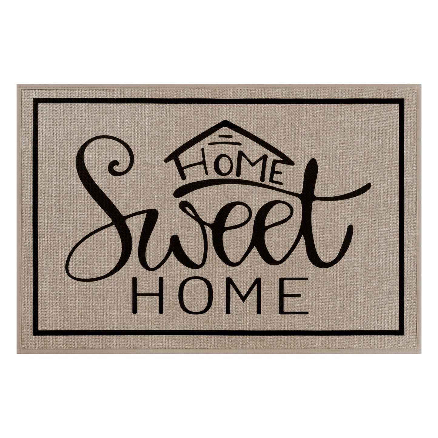 Vaukki Indoor Door Mat 24"x36", Ultra Thin Doormat Indoor Entrance, Non Slip Rubber Backed Inside Welcome Mat for Front Door, Low-Profile Washable Dirt Trapper Entry Floor Mat for Entryway, Sweet Home