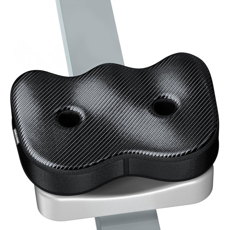 Rowing Machine Seat Cushion Compatible with Concept 2 Rower - Seat Pad for Comfort & Support - Also Fits Hydrow, Peloton & More - Rowing Accessories (Carbon Look)