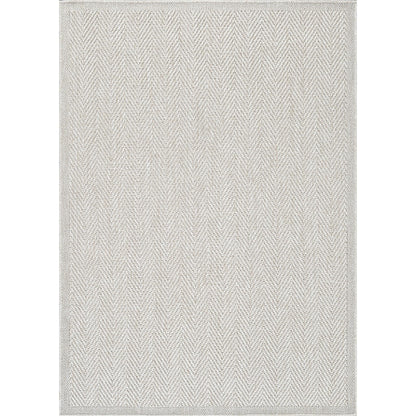 CAMILSON Easy Jute Rug 9x12, Indoor Outdoor Off-White Color Fiber Area Rugs for Living Room and Patio Rug Herringbone Seagrass Boho Woven Design Easy-Cleaning Washable Outside Carpet Alfombras 9 x 12