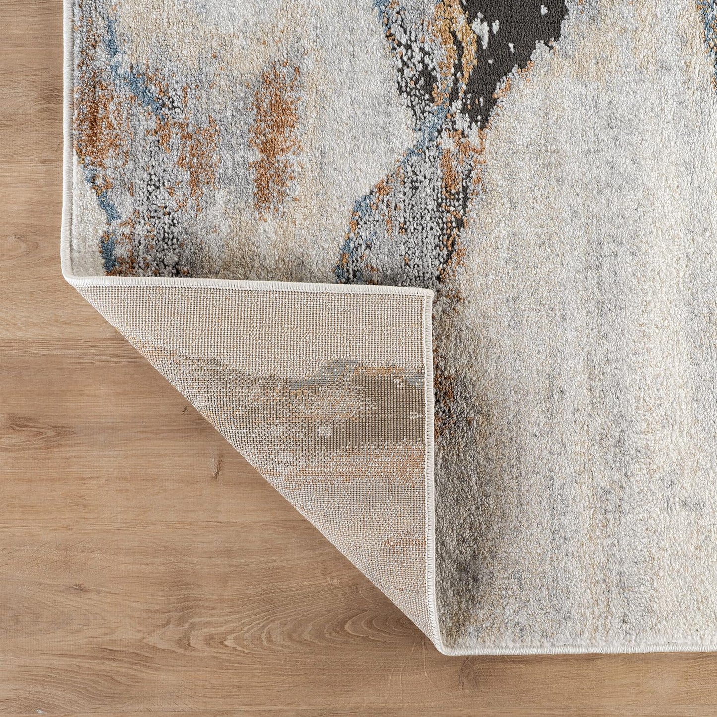 Rugshop Contemporary Gray Striated Area Rug Kid & Pet Friendly 4' x 6' Ideal for Under Coffee Tables, Entryways, or Studio Spaces