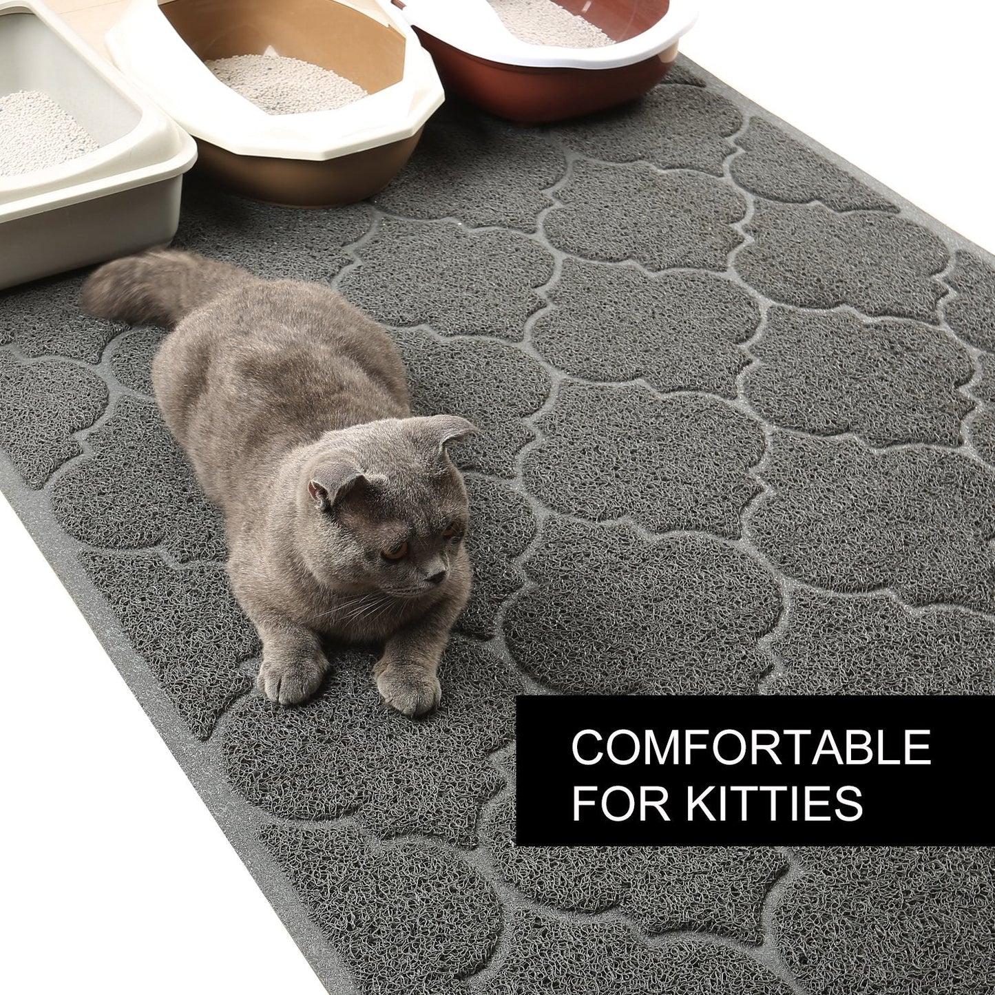 LittleTiger Cat Litter Mat, XL Super Size, Phthalate Free, Easy to Clean, 46x35 Inches, Durable, Soft on Paws, Large Litter Mat.