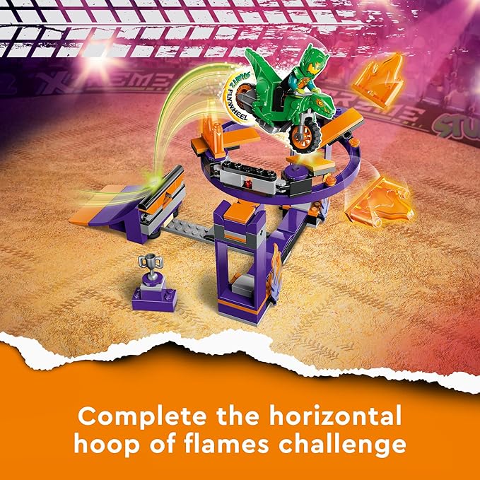 LEGO City Stuntz Dunk Stunt Ramp Challenge 2in1 Action Set with Self-Driving Dinosaur Motorcycle Toy and Stunt Rider Fun Activity for Kids Boys Girls 5 Years Old and Up 60359