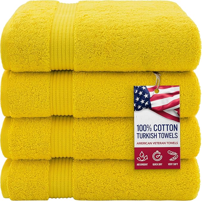 American Veteran Towel, 100% Cotton Turkish Bath Towels