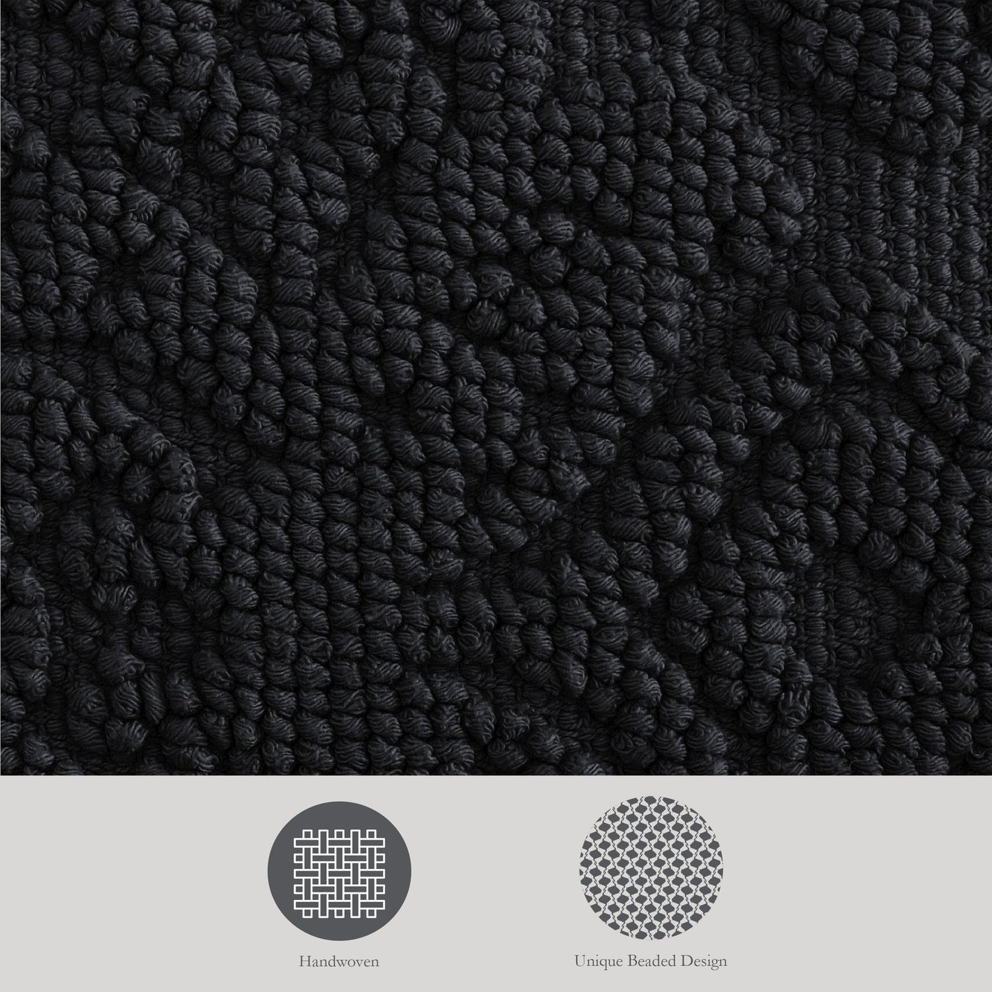 Jean Pierre - Ricardo Bath Mat, Woven Fringe Bathroom Rugs, 100% Cotton, Premium Bathroom Decor - Measures 17" x 31" - Black