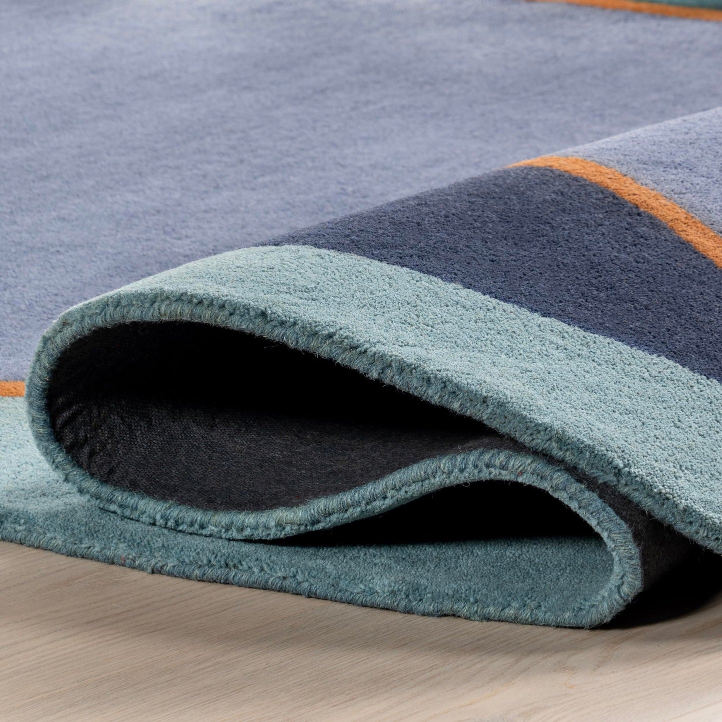 Rugs USA Greenwich Blue Multicolor/Multicolor, 4' x 6', Handmade, Abstract, Wool, Soft and Cozy, High Traffic, Stain Resistant, Easy Clean, Durable Area Rug for Bedroom, Living Room, Dining, Den