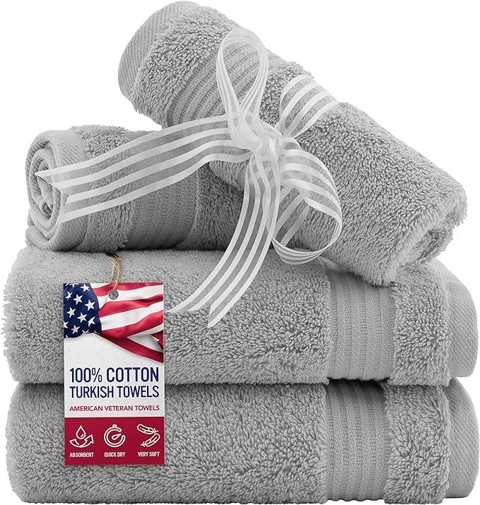 American Veteran Towel, 100% Cotton Turkish Washcloths