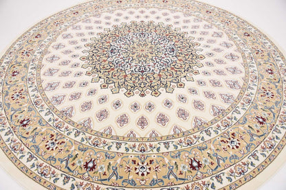 Unique Loom Narenj Collection Classic Traditional Textured Medallion Pattern Design Area Rug, 10' 0" x 10' 0", Ivory/Tan