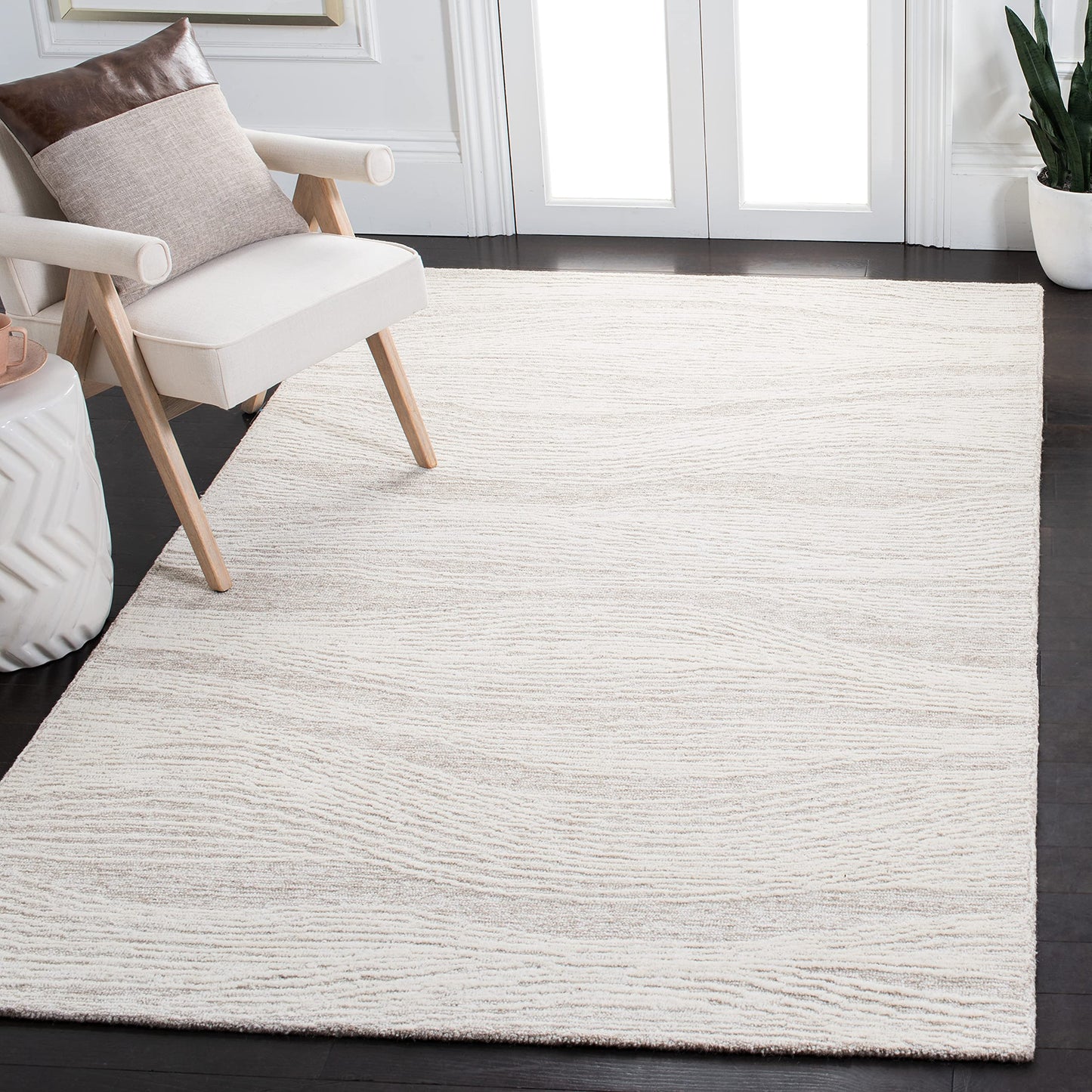 SAFAVIEH Metro Collection 6' x 9' NaturalIvory MET995A Handmade Premium Wool Living Room Dining Bedroom Area Rug
