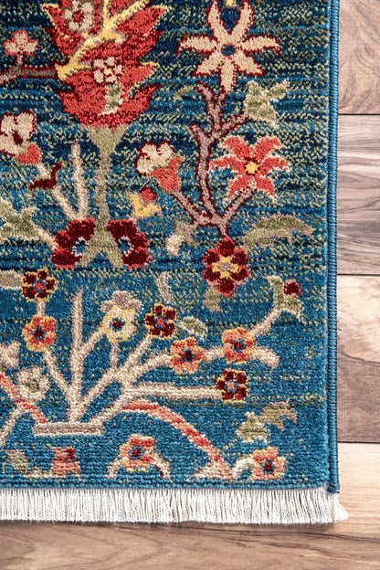 nuLOOM Dasilva Tribal Fringe Runner Rug, 2' 6" x 8', Blue
