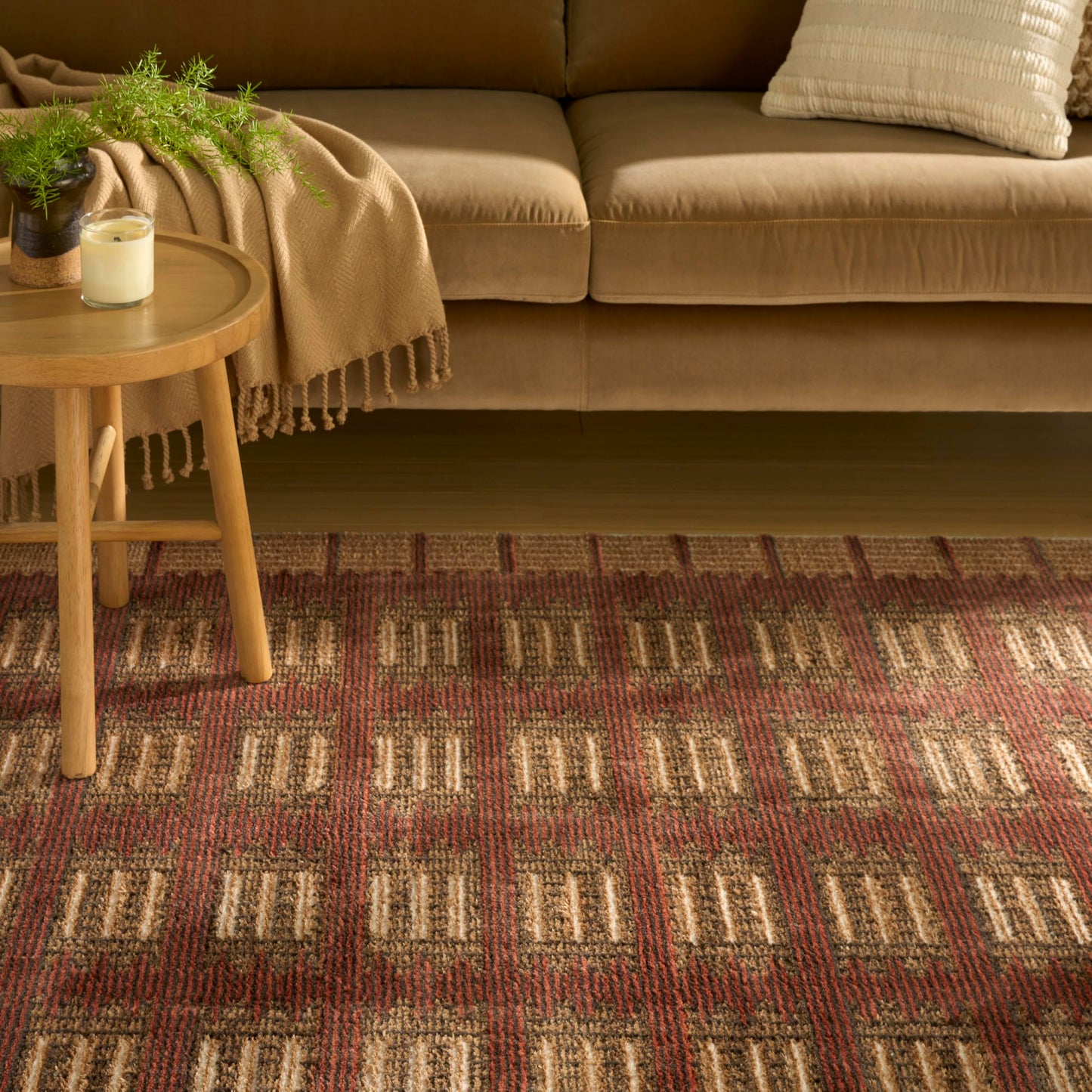 Nourison Home Nordic Rust 4' x 6' Area Rug - Easy Clean, Non Shedding, Bed Room, Living Room, Dining Room, Kitchen (4' x 6')