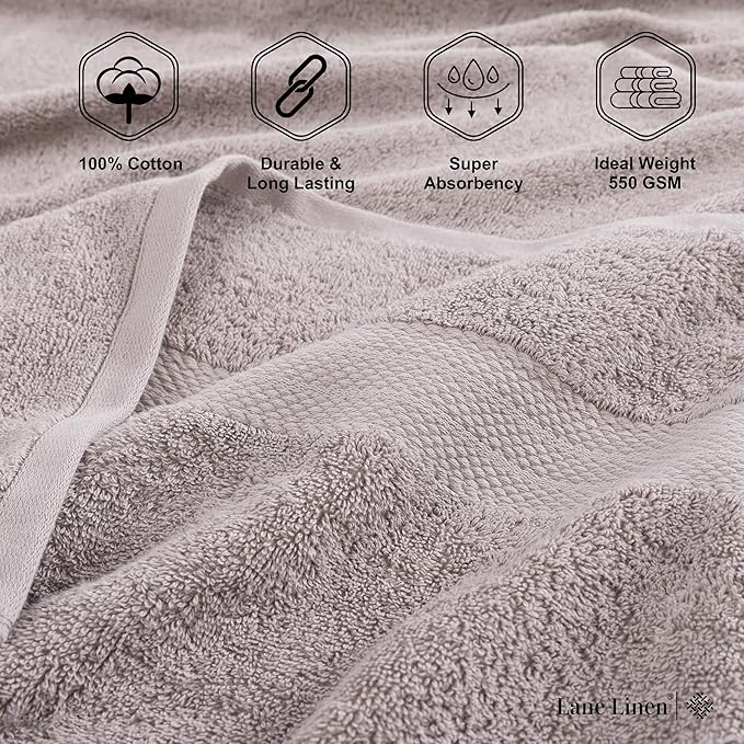 LANE LINEN Bath Towel Set of 4 PC