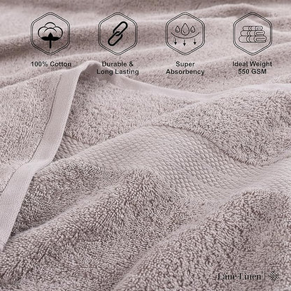 LANE LINEN 100% Mercerized Cotton Bath Sheets Set of 4