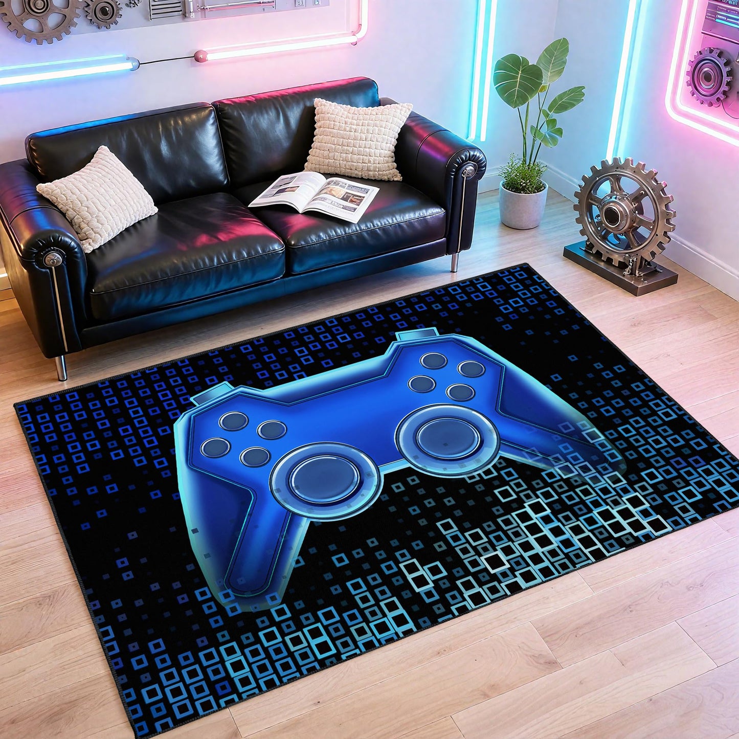 Vesocro Gamer Rug for Room,3x5 ft Non-Slip Cool Gaming Carpet for Bedroom Livingroom and Game Room Rug Decor