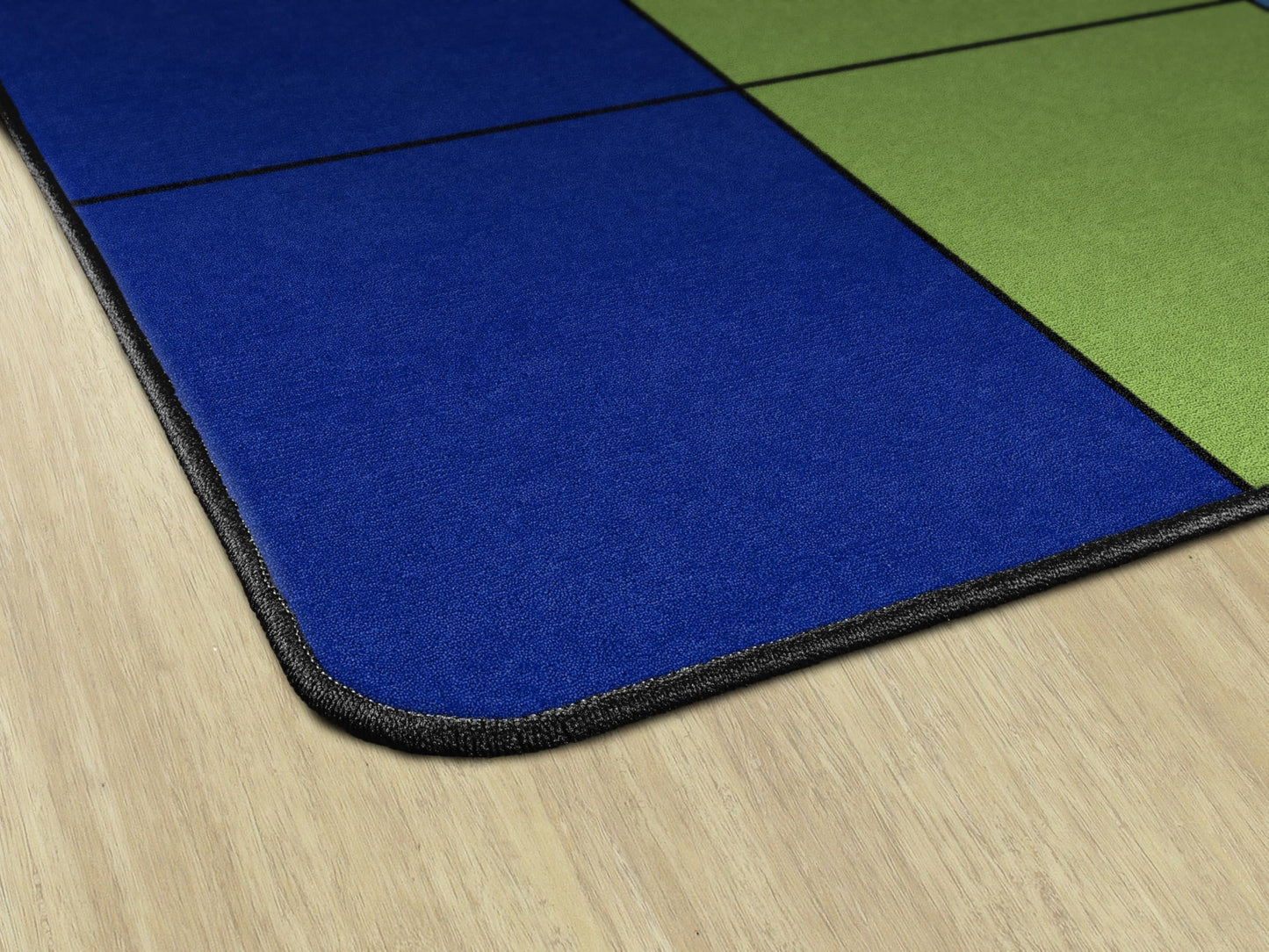 Flagship Carpets Seating Blocks Educational Area Rug for Kids and Teachers in The Classroom, Institutional Quality for Schools, Preschool, Daycare, and Learning Centers, 7'6" x 12' - Calming