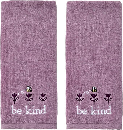 SKL Home Bee Kind 100% Cotton Embroidered 2pc Hand Towel Set, Decorative