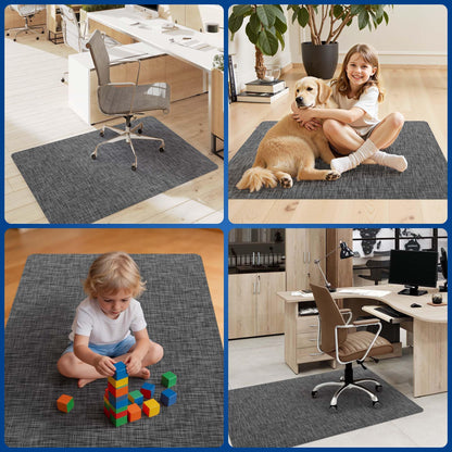Naturei Office Chair Mat for Hardwood & Tile Floor, 45" x 53"Anti-Slip Desk Chair Mat, Easy Glide Floor Protector for Rolling Chairs, Floor Mat for Office Chair for Home Office (Dark Gery)
