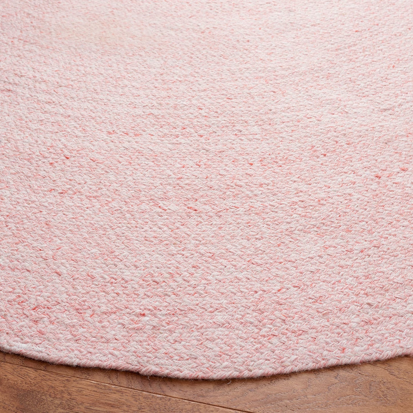 SAFAVIEH Cape Cod Collection 6' Round Pink CAP224U Handmade Braided Area Rug