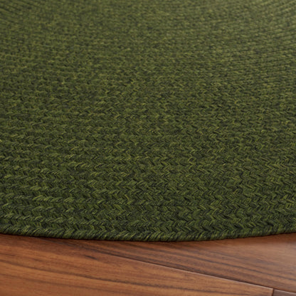SAFAVIEH Washable Rug Outdoor Braided Collection - 6' x 9' Oval, Green, Handmade & Reversible, Non-Shedding & Easy to Clean, Ideal for Patio, Backyard, Mudroom (BRD315A)