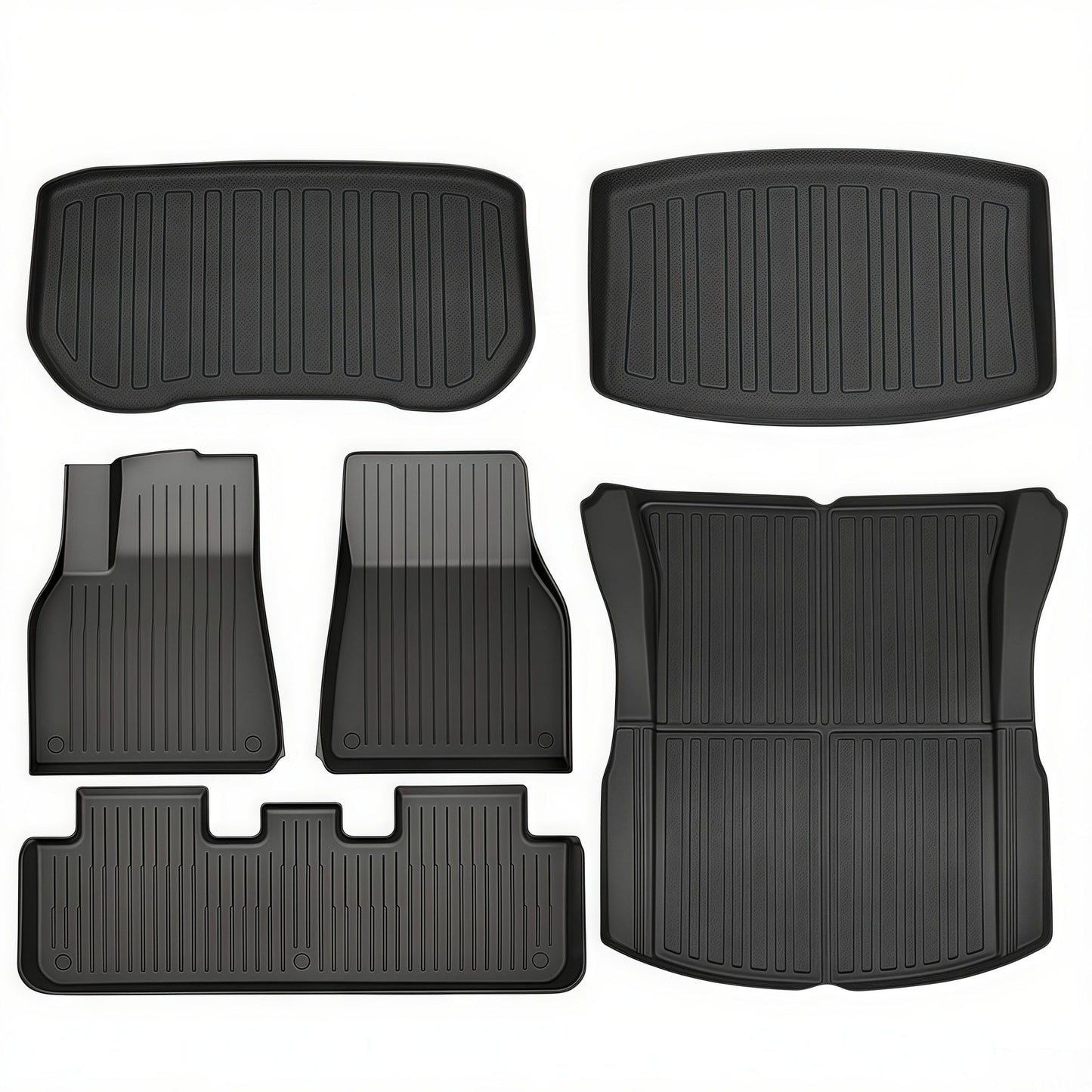 SUPER LINER Floor Mats for 2024-2025 2026 Tesla Model 3 Highland | 6-Piece Set Extra-Thick TPE All-Weather Floor & Cargo Liners | Pet & Child-Friendly Custom Fit Interior Accessories
