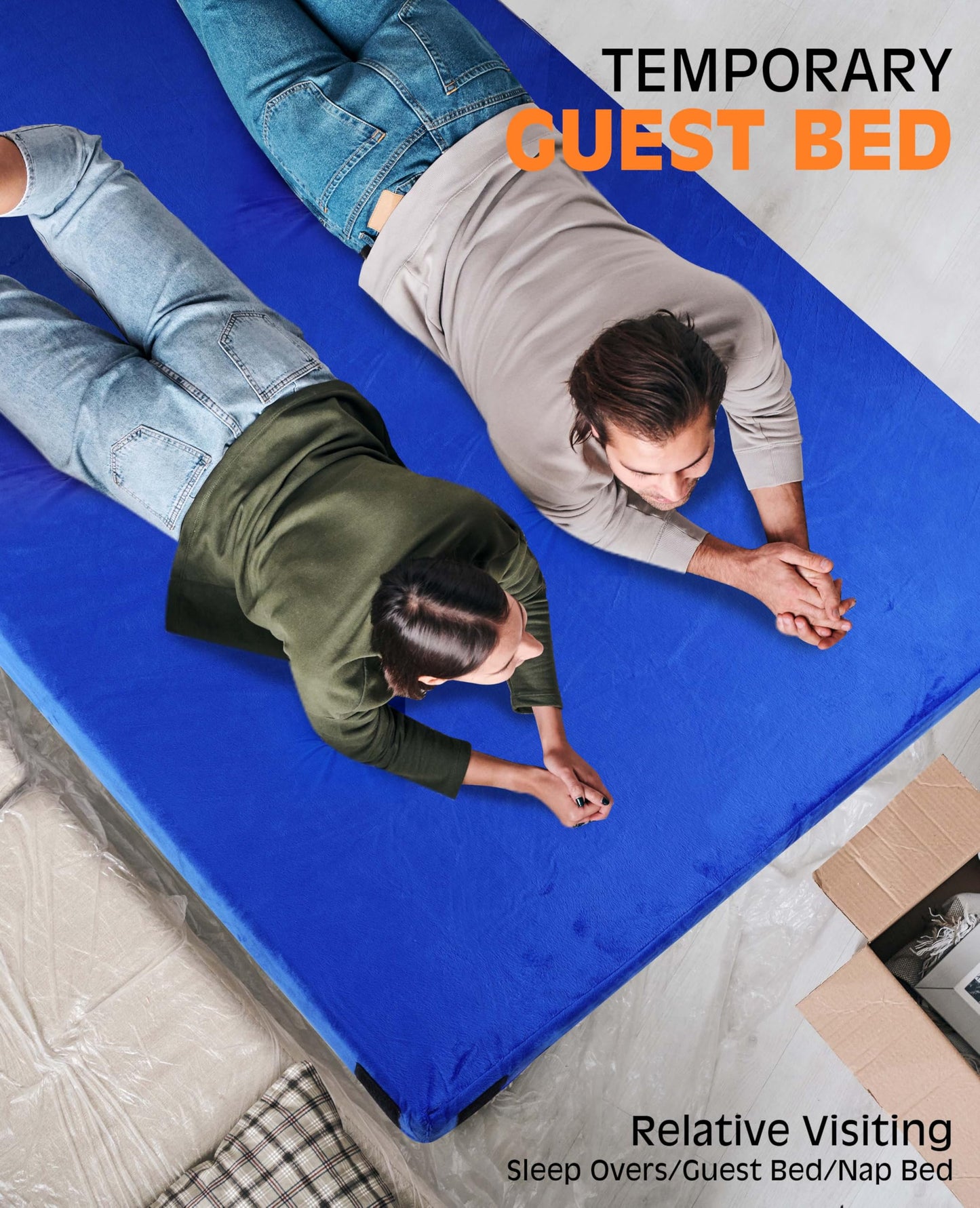 GAIALOOP 4 INCH Thick Memory Foam Camping Pad Futon Mattress, Portable Floor Sleeping Mat Sleepover Guest Bed Roll Up Mattress for Outdoor Extra Supportive for Side Sleepers [Single:75 * 30 * 4"]
