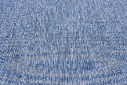 Unique Loom Collection Casual Transitional Solid Heathered Indoor/Outdoor Flatweave Area Rug (8' x 11' 4" Rectangle, Blue/Navy Blue)