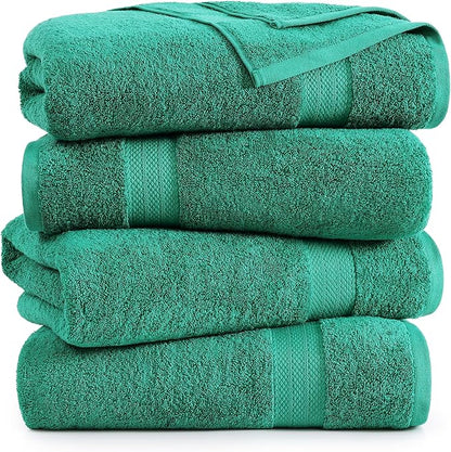 LANE LINEN 100% Cotton Oversized Bath Towels Set of 4