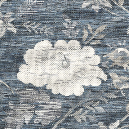 Laura Ashley Doreen Indoor Outdoor 9'x12' Area Rug Helena Floral Navy Multi