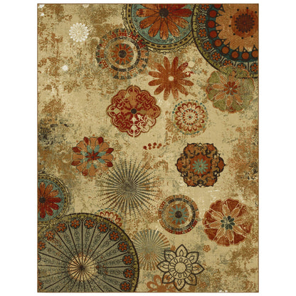 Mohawk Home Alexa Ornamental Floral Medallion 7' 6" x 10' Area Rug - Perfect for Living Room, Dining Room, Office