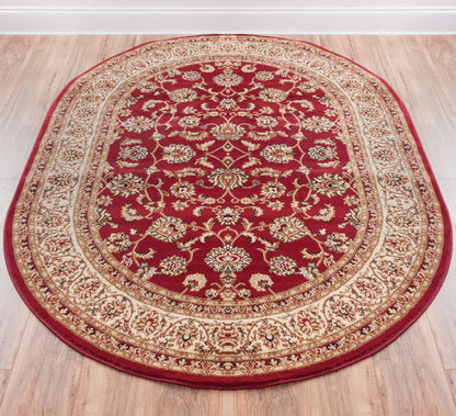 Well Woven Barclay Sarouk Red Traditional Area Rug 5'3" X 6'10" Oval