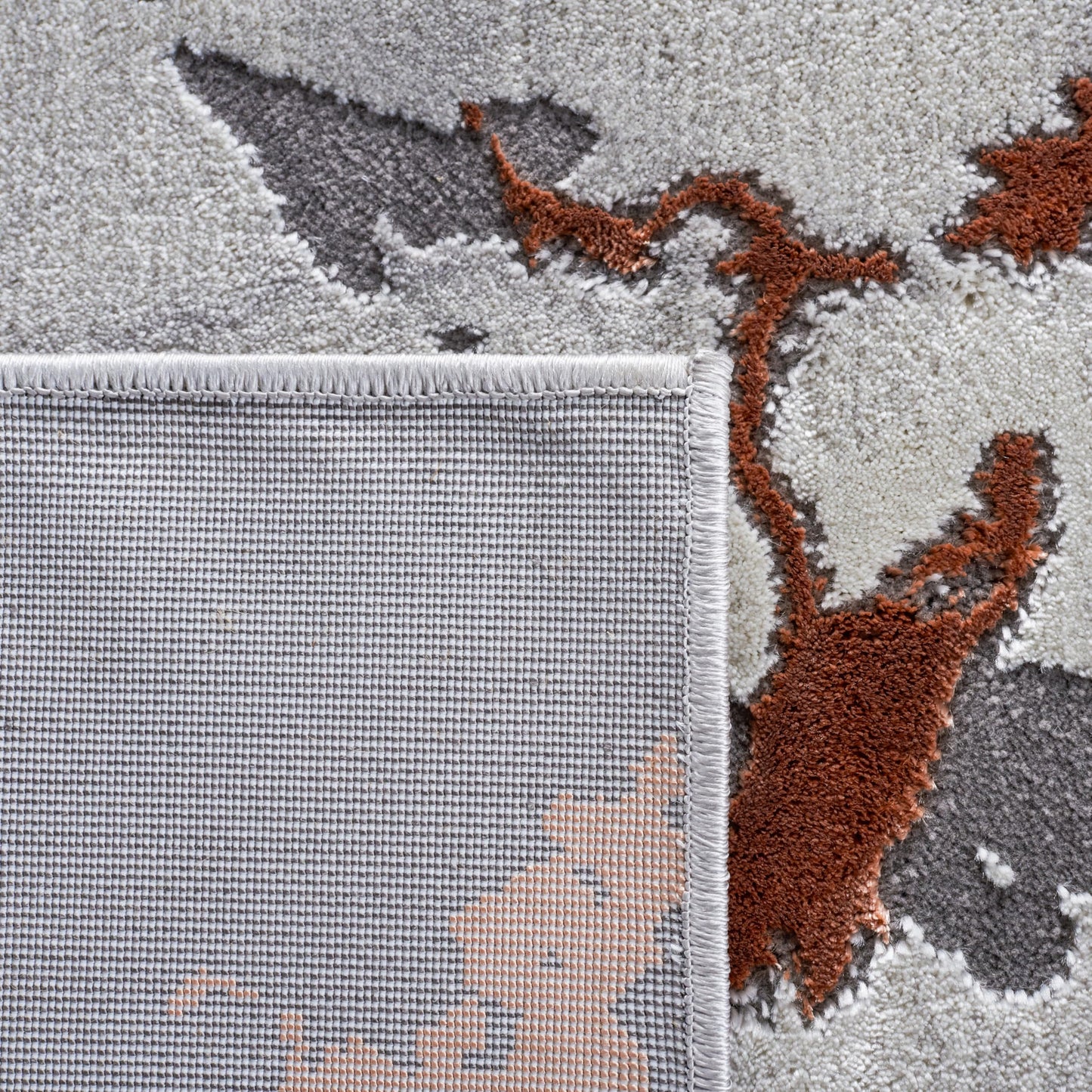 SAFAVIEH Craft Collection Area Rug - 6'7" x 9', Grey & Orange, Modern Abstract Design, Non-Shedding & Easy Care, Ideal for High Traffic Areas in Living Room, Bedroom (CFT852G)