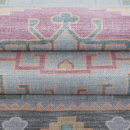 Fame Living Washable Area Rug. Modern Farmhouse. Vintage. Turkish. Bohemian. Distressed. Oriental. Traditional. Rugs for Living Room. Dining. Bedroom. Office. Entryway. Foyer. (856GP, 5' x 6'9")