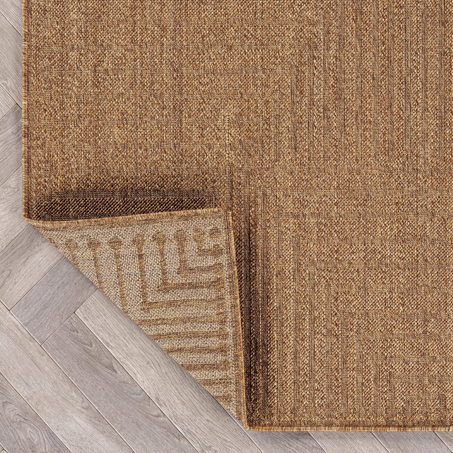 Rugshop Geometric Lines Indoor Outdoor Flat Woven Area Rug,Natural Jute-Style,Easy-Care Patio Rug for Backyard Porch Deck Balcony, 4' x 6' Natural/Jute
