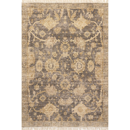 Rugs USA Marigold Vintage Tasseled Area Rug, 6x9, Dark Brown