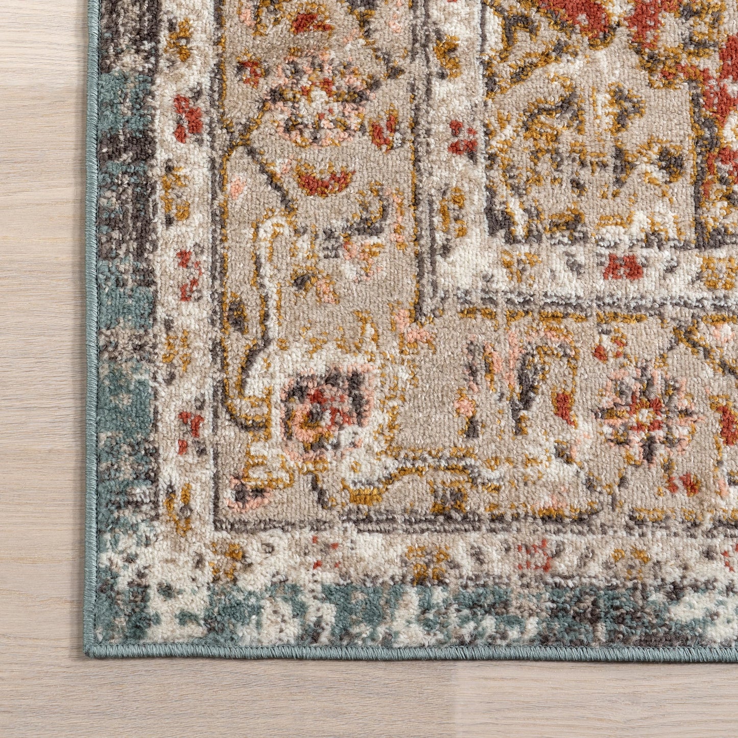 nuLOOM Performance Oriental Style Area Rug, Vintage Design, Durable, Easy to Clean, Justine Beige, 8' x 10'