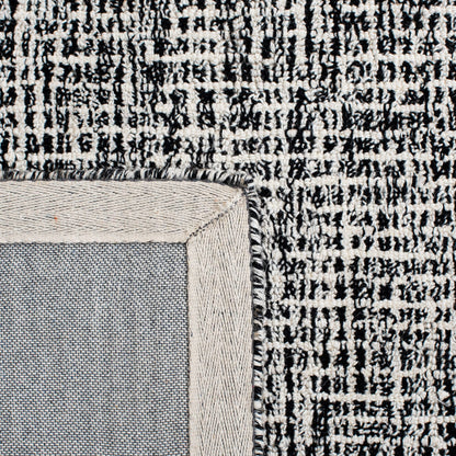SAFAVIEH Abstract Collection Area Rug - 10' x 14', Black & Ivory, Handmade Wool, Ideal for High Traffic Areas in Living Room, Bedroom (ABT468Z)