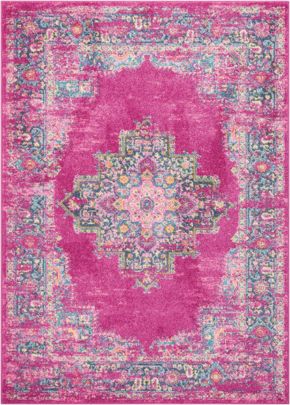 Nourison Home Passion Fuchsia 6'7" x 9'6" Area Rug - Easy Clean, Non Shedding, Bed Room, Living Room, Dining Room, Kitchen (7' x 10')
