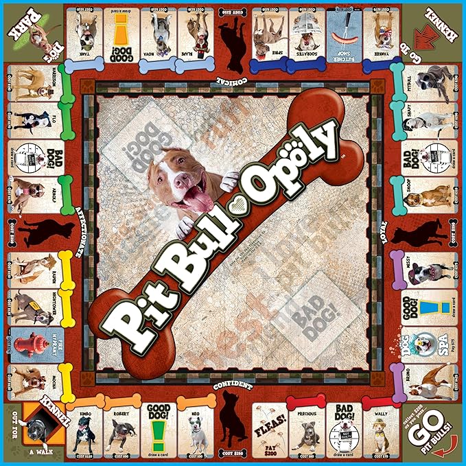 Late for The Sky Pit Bull-Opoly Board Game for Families – Dog Lover Party Game Ages 8+ 2-6 Players Quick or Classic Play Collectible Pit Bull Theme